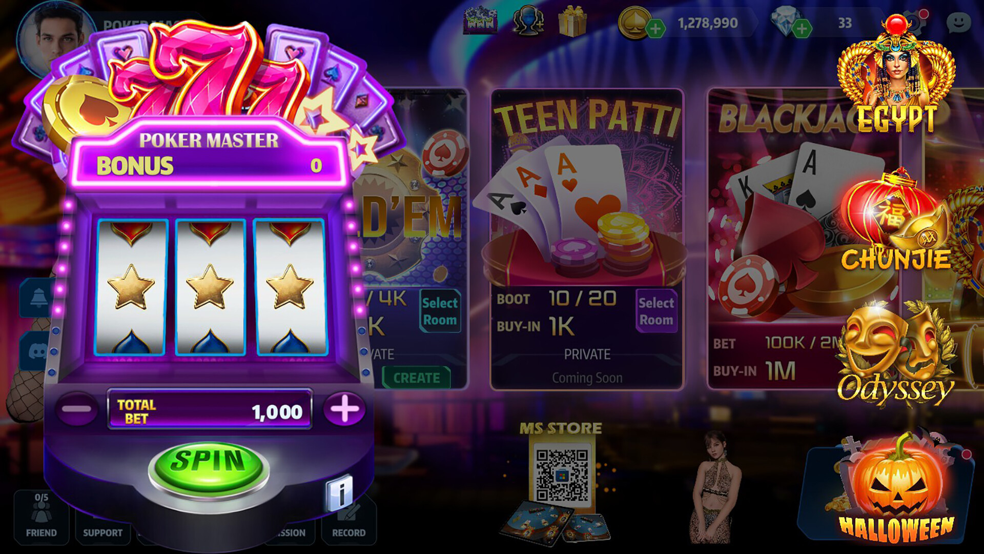 Poker Master - Texas Hold'em, Roulette, Blackjack, Baccarat, Omaha, Slots, Teen Patti Screenshot 9