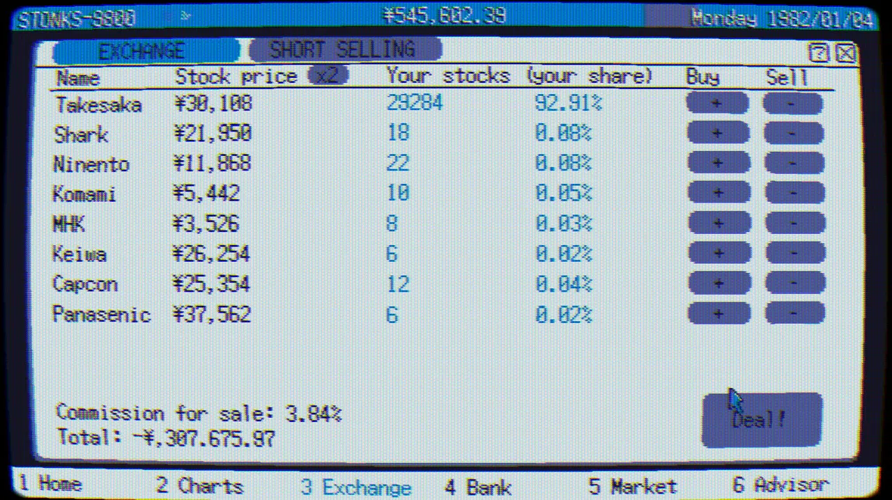 STONKS-9800: Stock Market Simulator Demo Screenshot 4