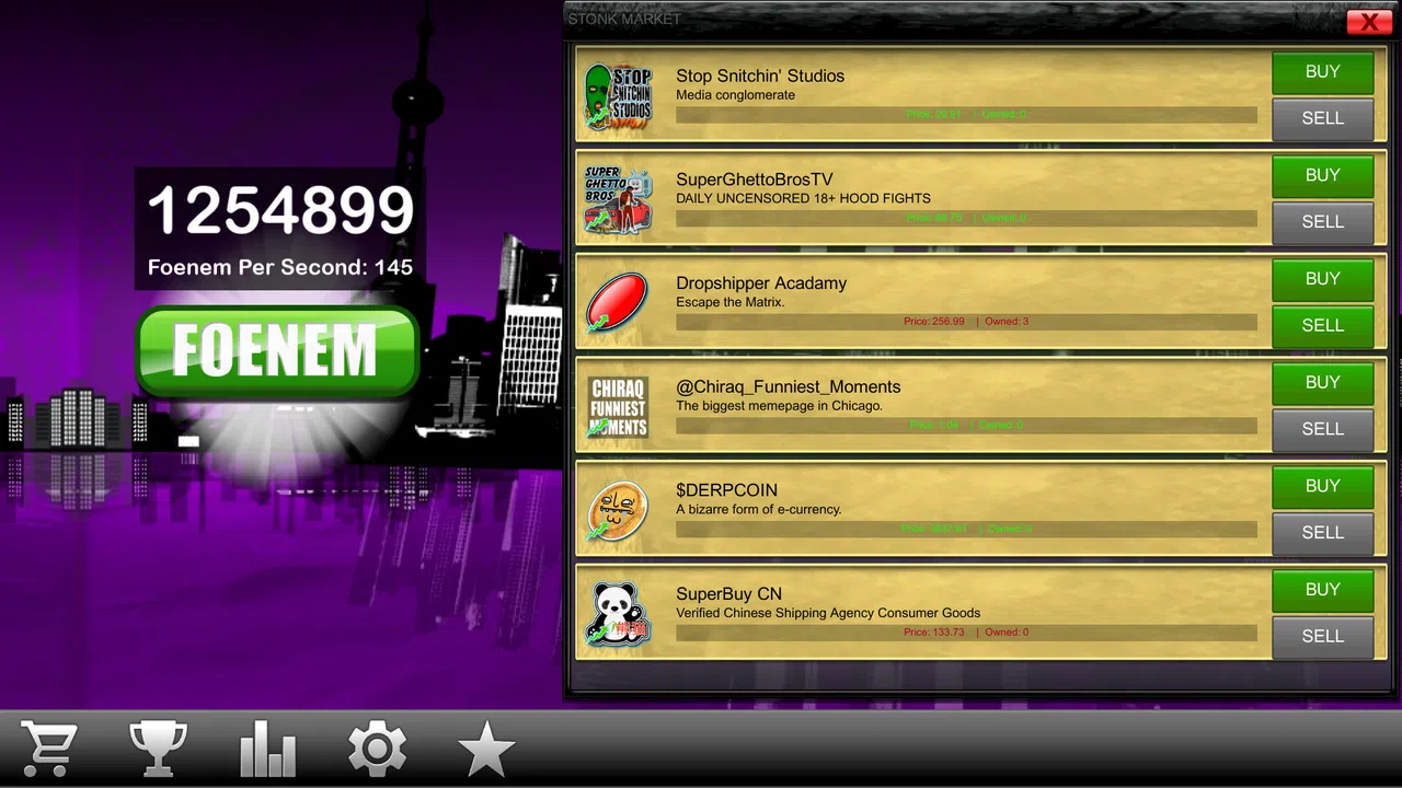 PeeWee Purpdrank's FOENEM Clicker Screenshot 2