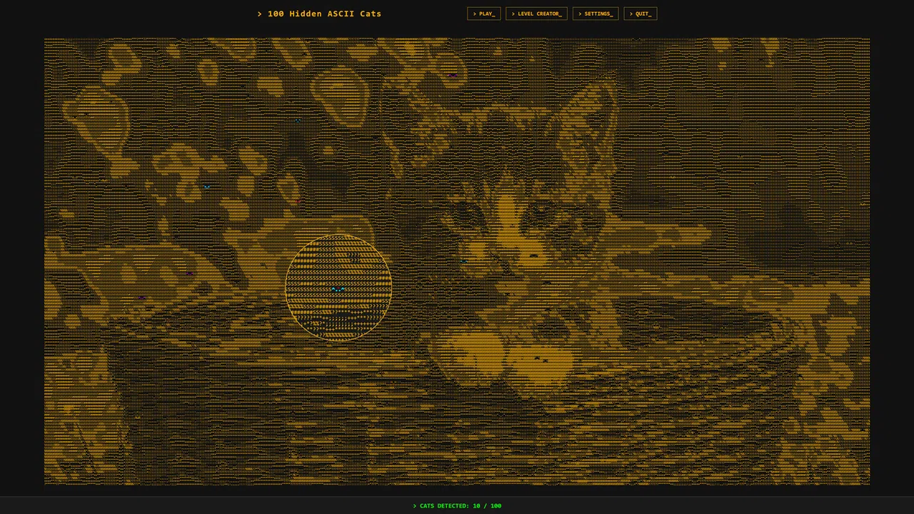 100 Hidden ASCII Cats Screenshot 3