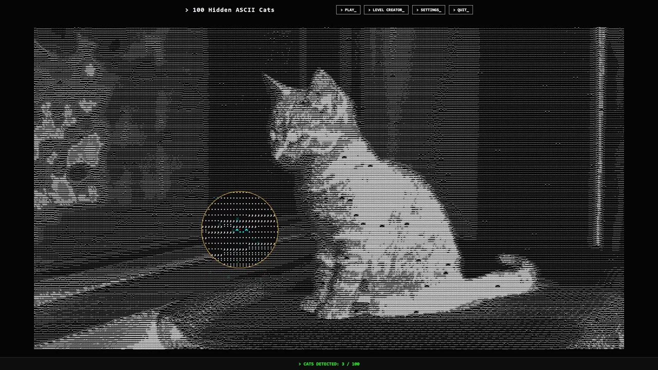 100 Hidden ASCII Cats Screenshot 6