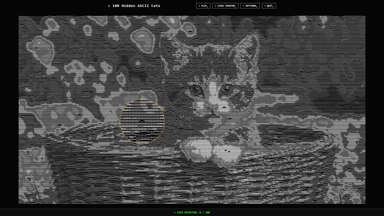 100 Hidden ASCII Cats Screenshot 0