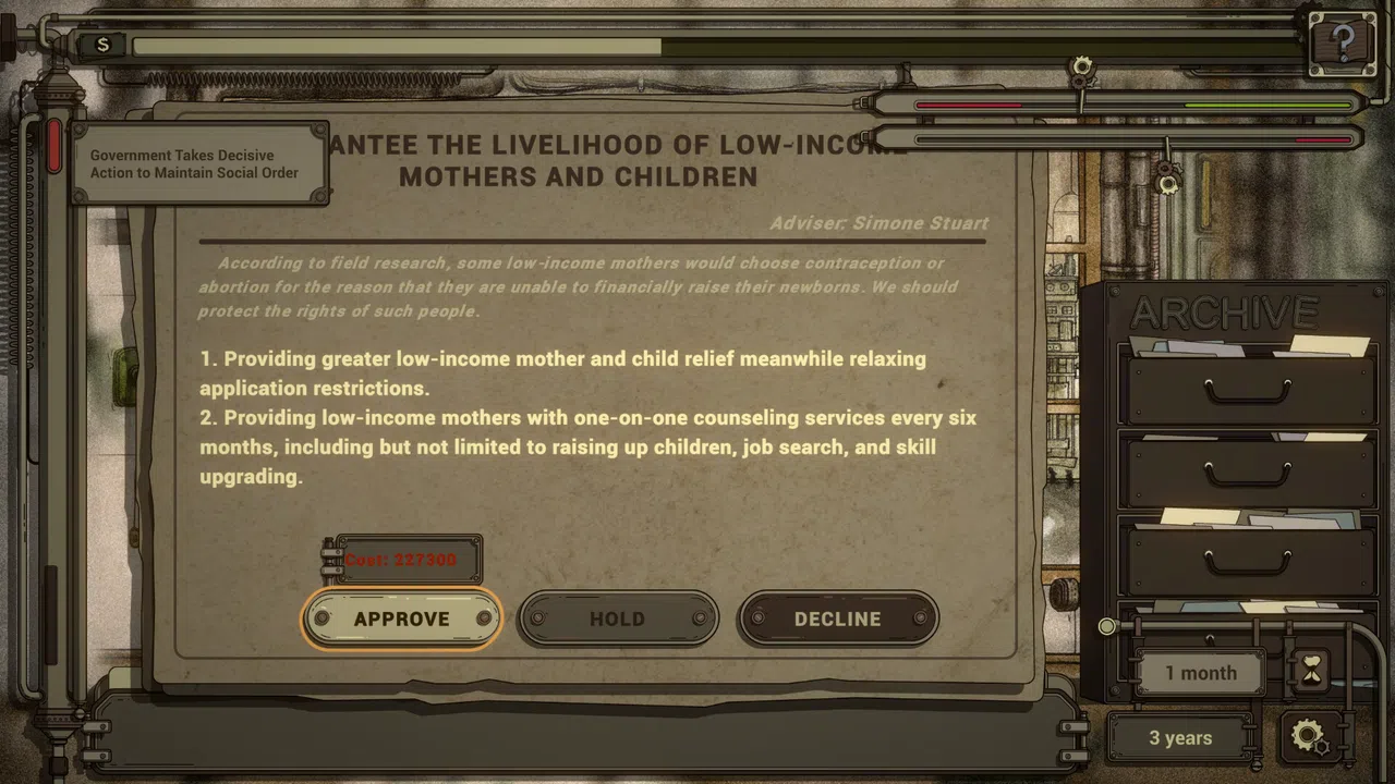 Fertility, Crime, and Economy Demo Screenshot 3