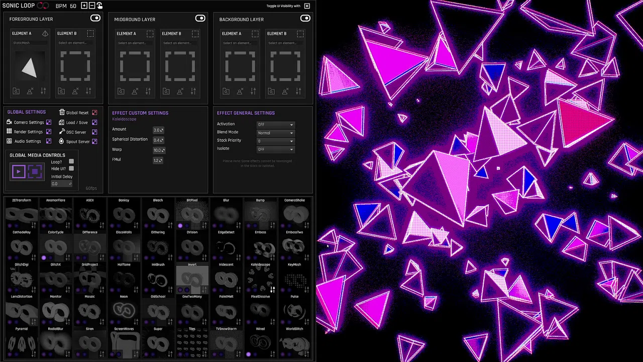 SonicLoop - Realtime VJ content creator for streaming, music videos and live performance Screenshot 5