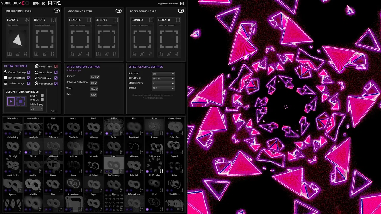 SonicLoop - Realtime VJ content creator for streaming, music videos and live performance Screenshot 7