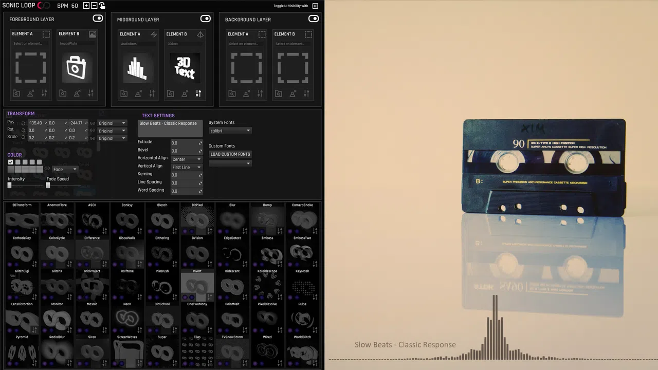 SonicLoop - Realtime VJ content creator for streaming, music videos and live performance Screenshot 6