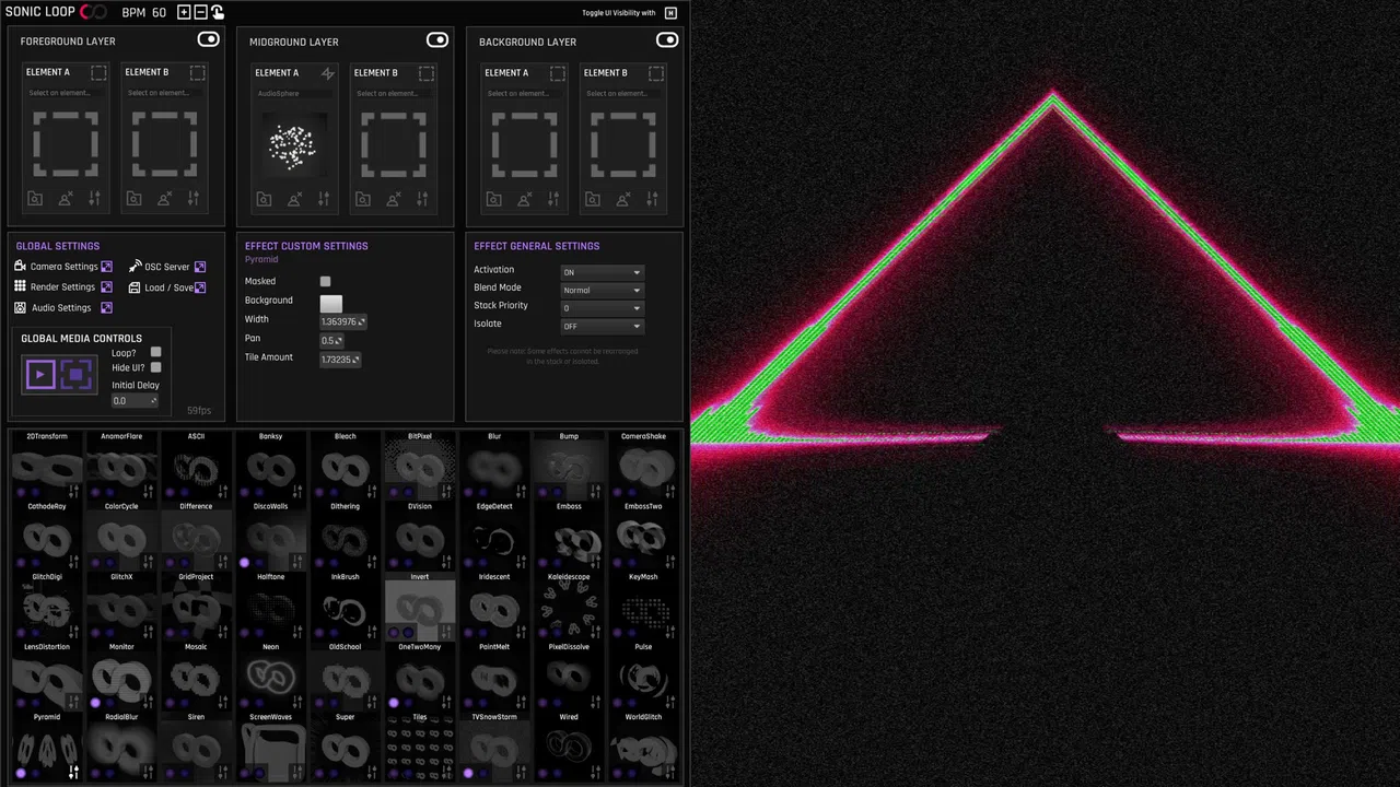 SonicLoop - Realtime VJ content creator for streaming, music videos and live performance Screenshot 4