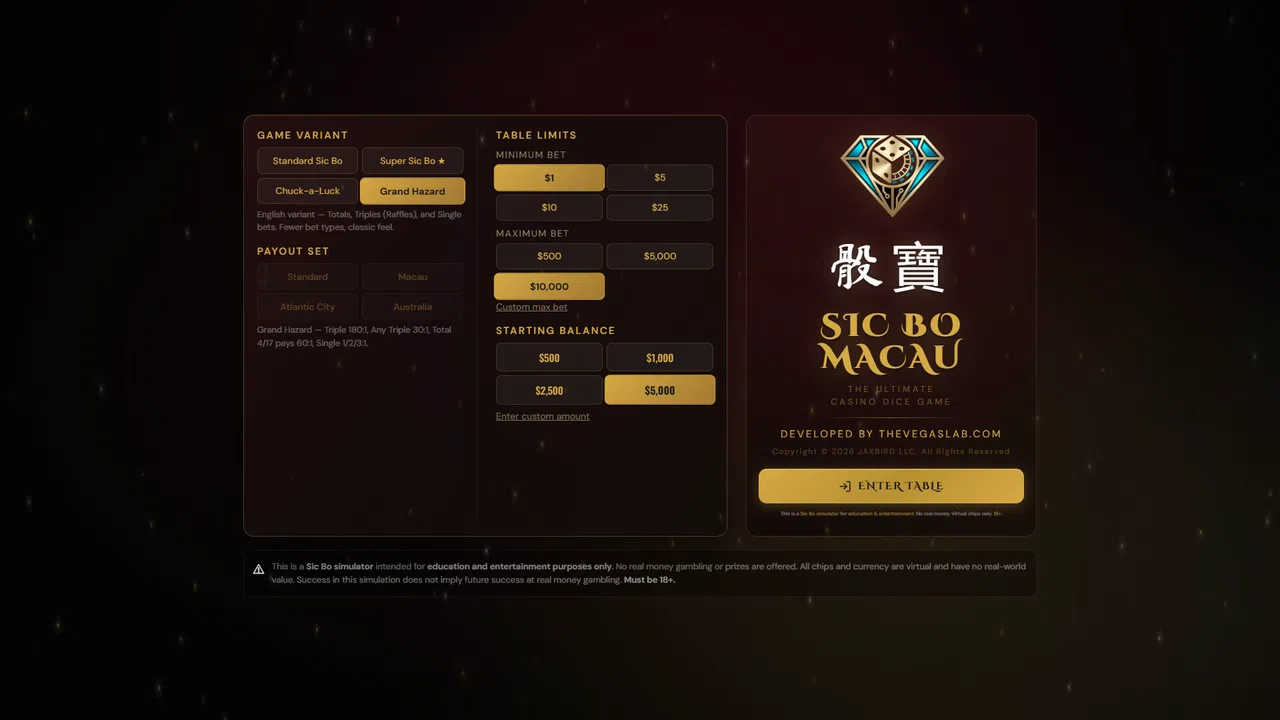 Sic Bo Macau: The Ultimate Casino Dice Game Screenshot 1