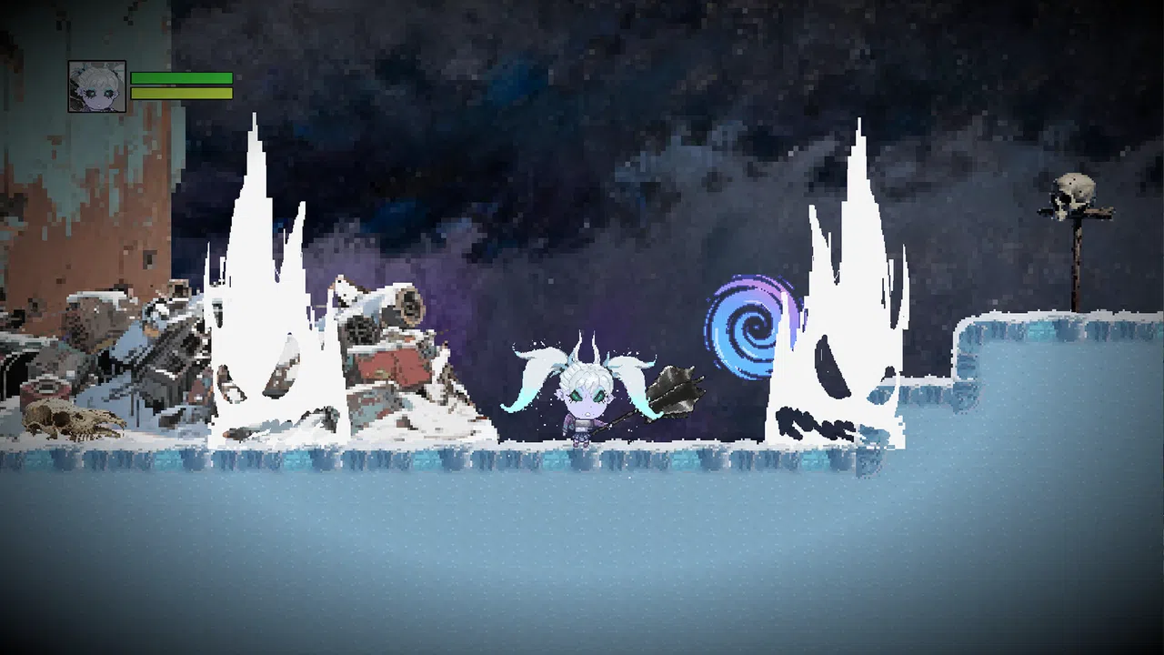 SnowKnight: Super Strength, Big Head, Twin Tails Screenshot 0