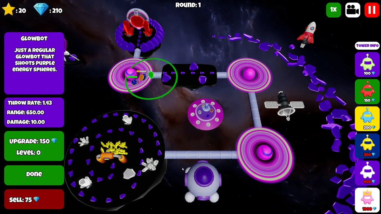 Glowbot Tower Defense Screenshot 1