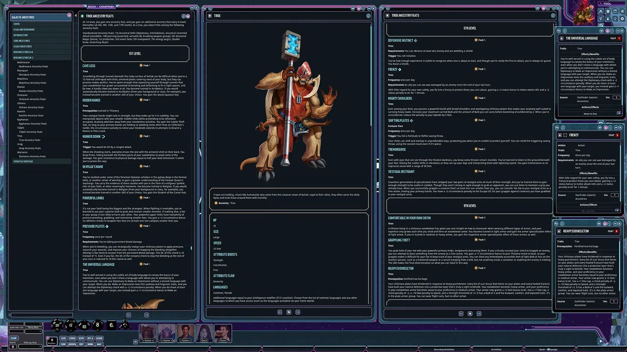 Fantasy Grounds - Starfinder 2 RPG - Starfinder Galactic Ancestries Screenshot 2