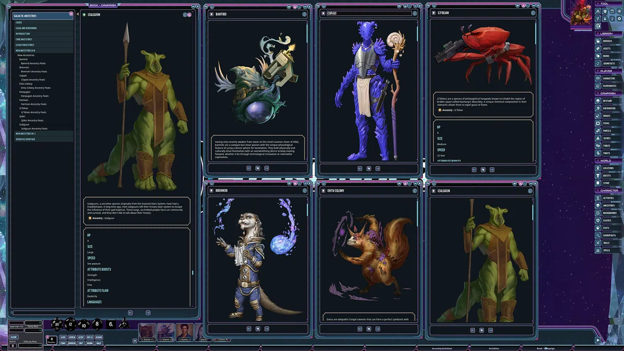 Fantasy Grounds - Starfinder 2 RPG - Starfinder Galactic Ancestries Screenshot 4