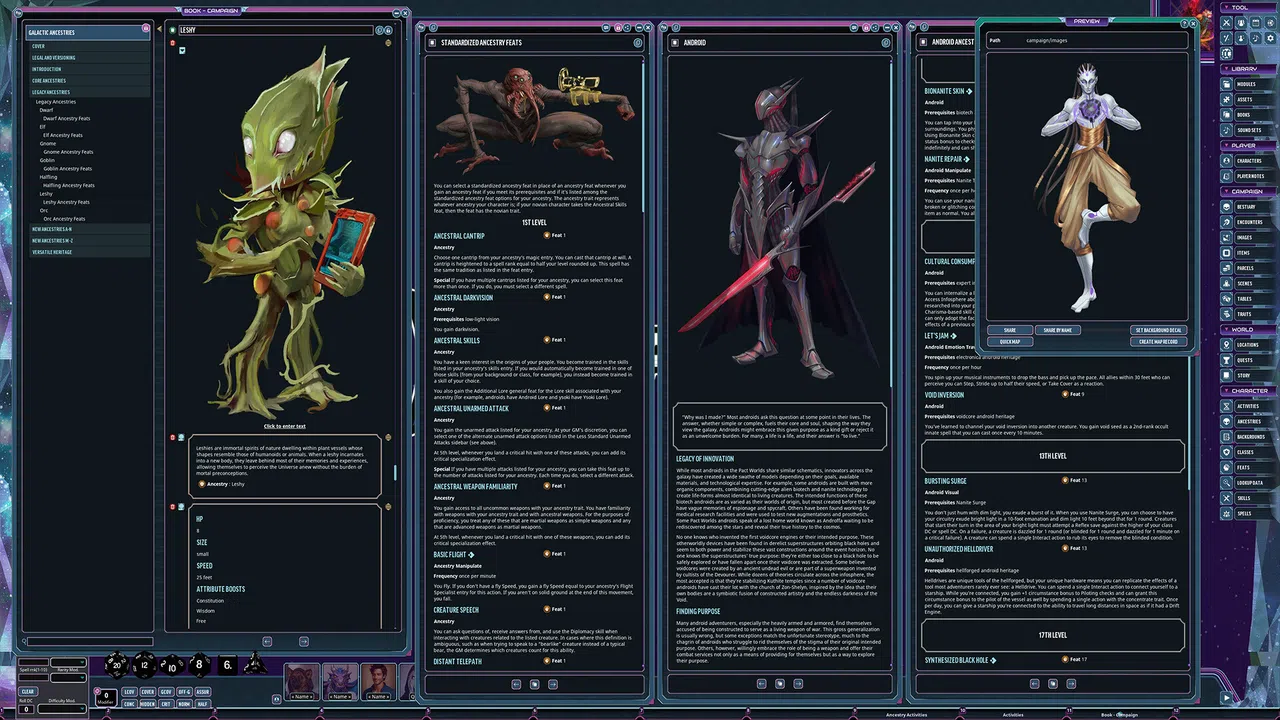 Fantasy Grounds - Starfinder 2 RPG - Starfinder Galactic Ancestries Screenshot 3