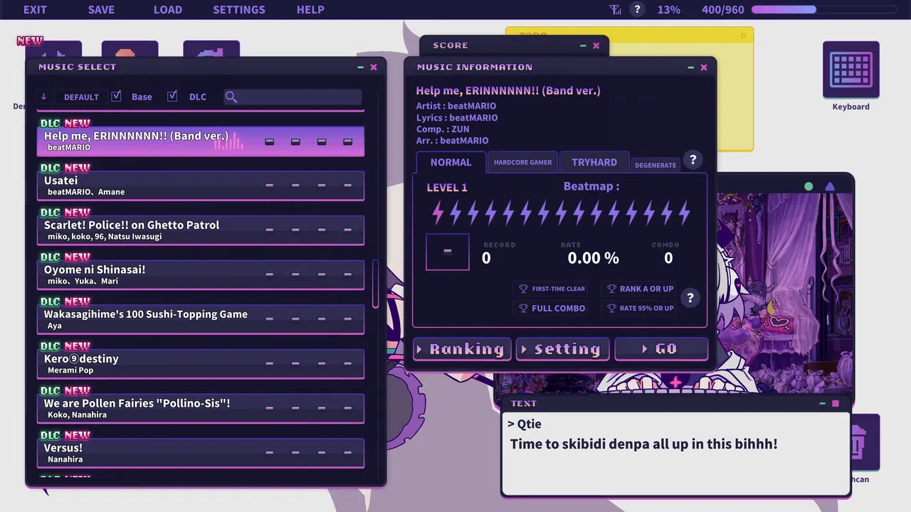 Yunyun Syndrome!? Rhythm Psychosis - Extra Song Pack feat. Touhou Project Screenshot 0