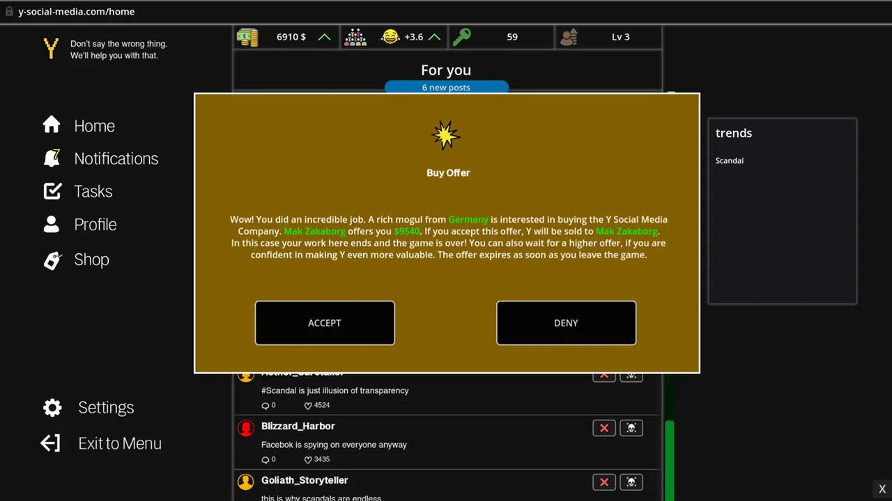 Y: Solo Mod Simulator Screenshot 3