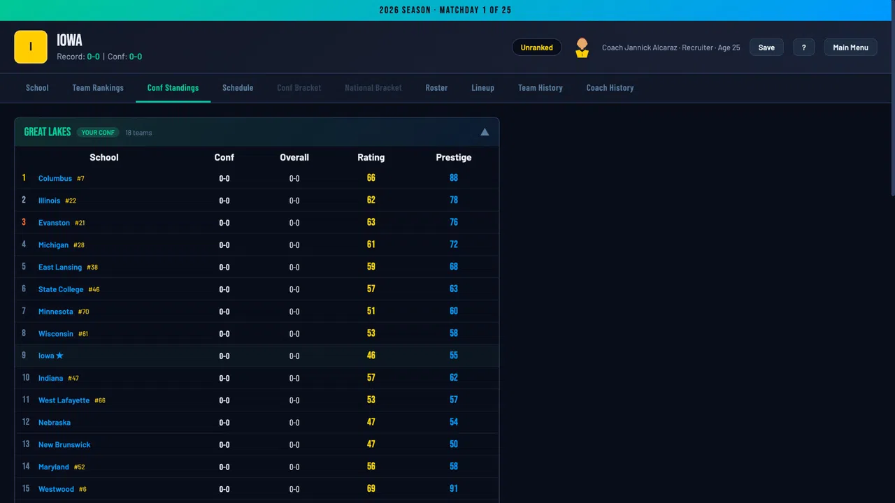 Swing Dynasty: College Tennis Screenshot 6