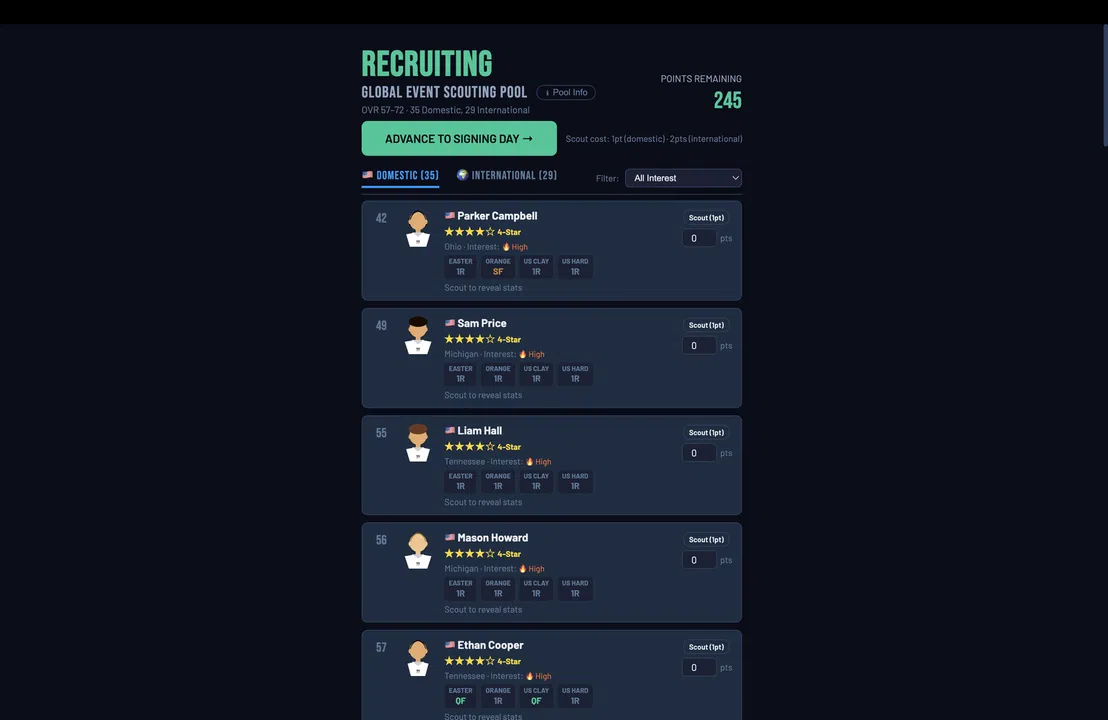Swing Dynasty: College Tennis Screenshot 13
