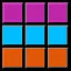3 Colors - 6 Rows (Silver) icon