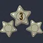 3 stars in three levels icon