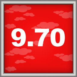 100 meters in 9.7 seconds icon