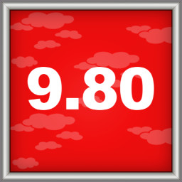 100 meters in 9.8 seconds icon