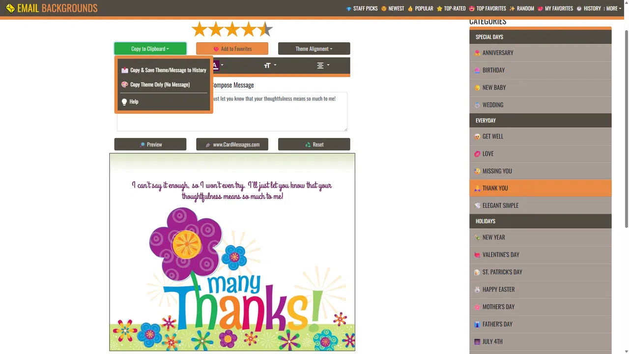 Email Backgrounds & Stationery Screenshot 1