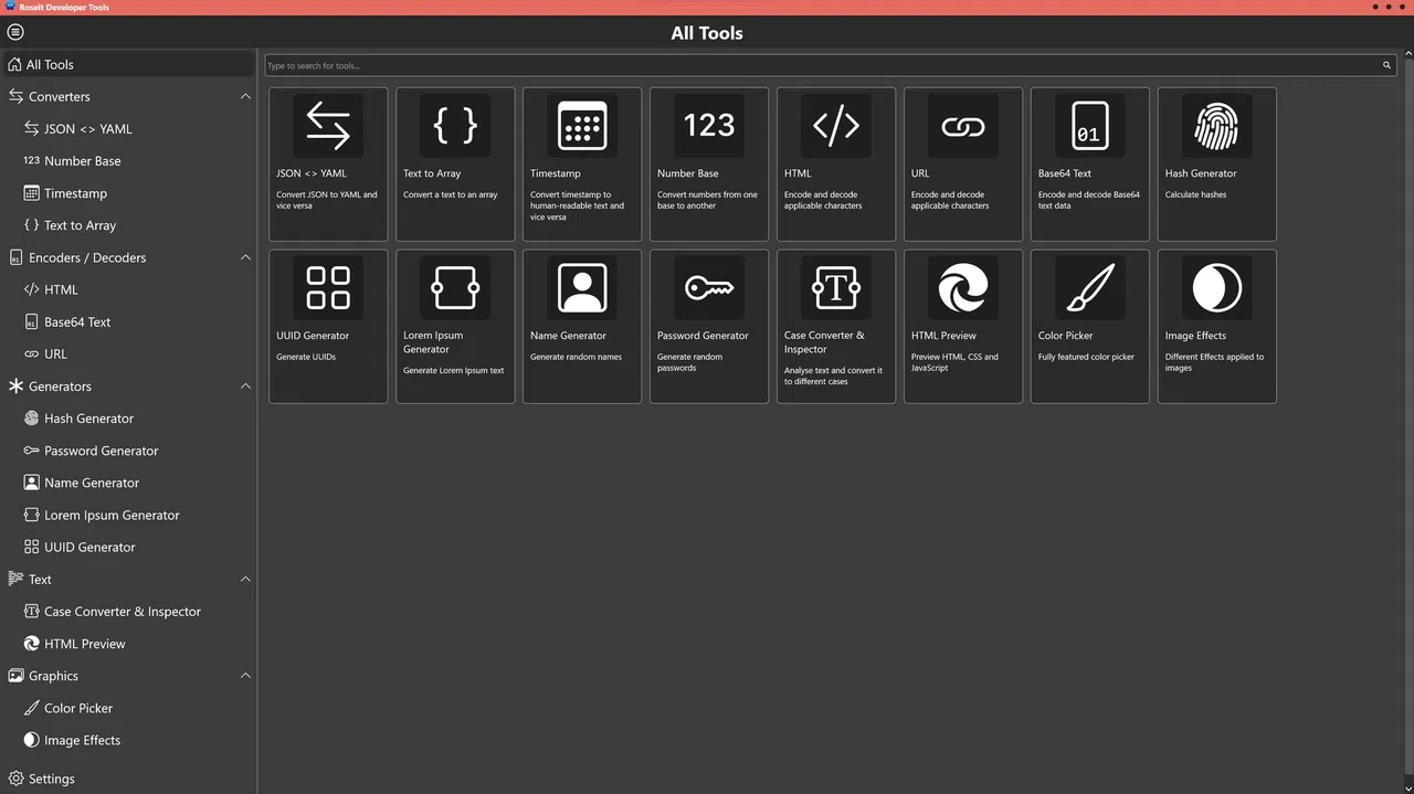 Roselt Developer Tools Screenshot 0