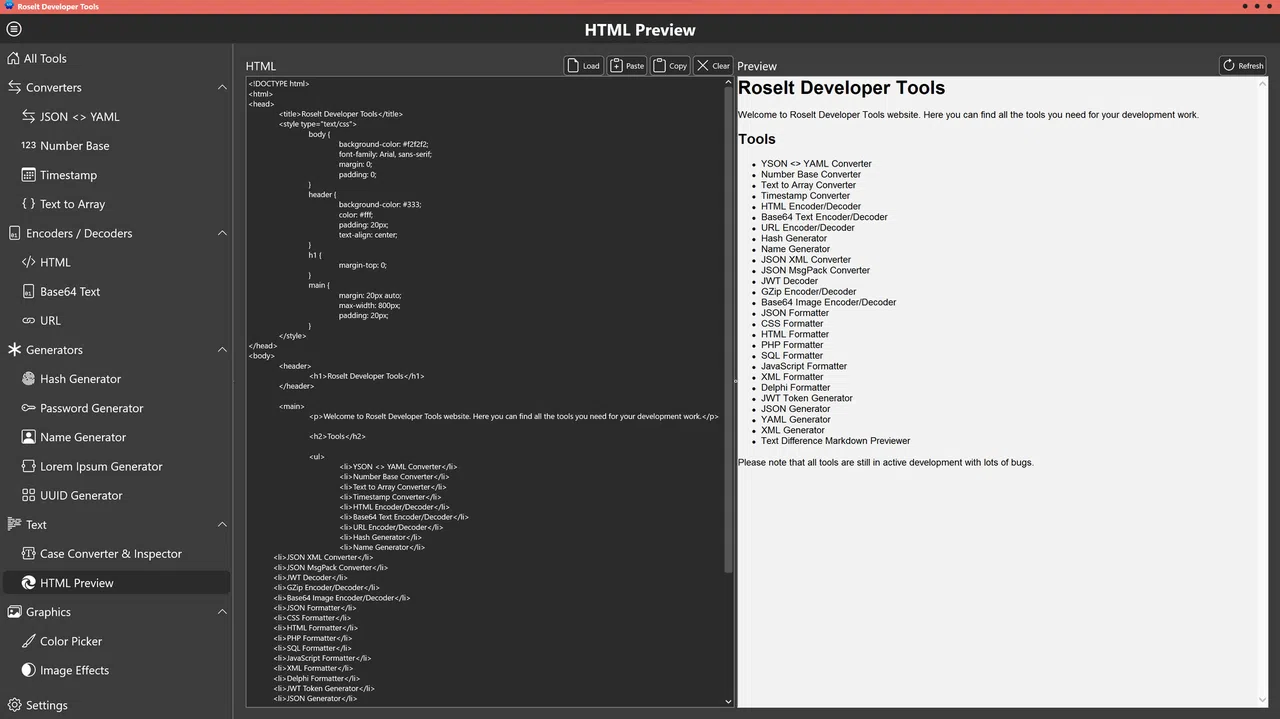 Roselt Developer Tools Screenshot 13