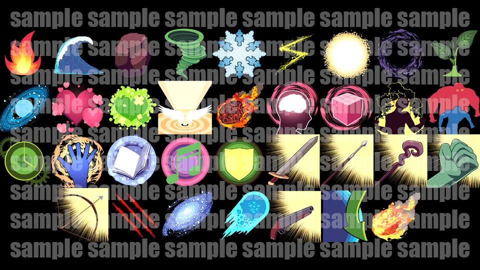 RPG Maker MZ - Big Icons Vol 1 - Magic and Skills Screenshot 2