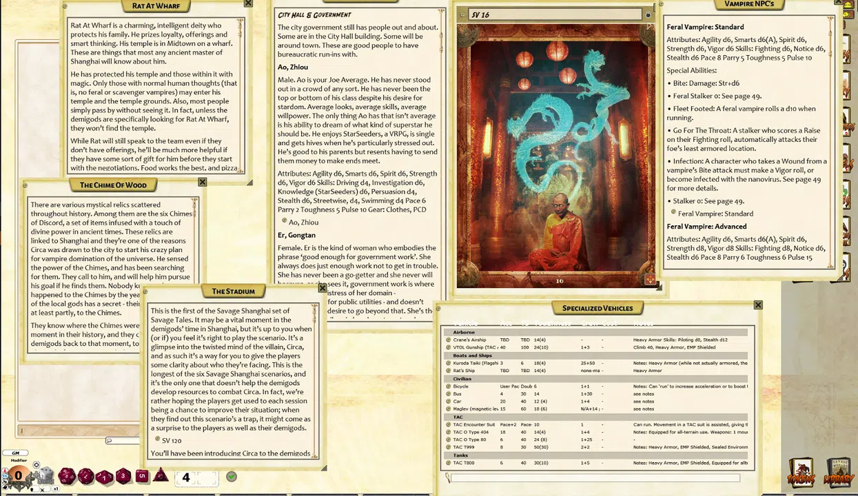 Fantasy Grounds - Shanghai Vampocalypse (Savage Worlds) Screenshot 1