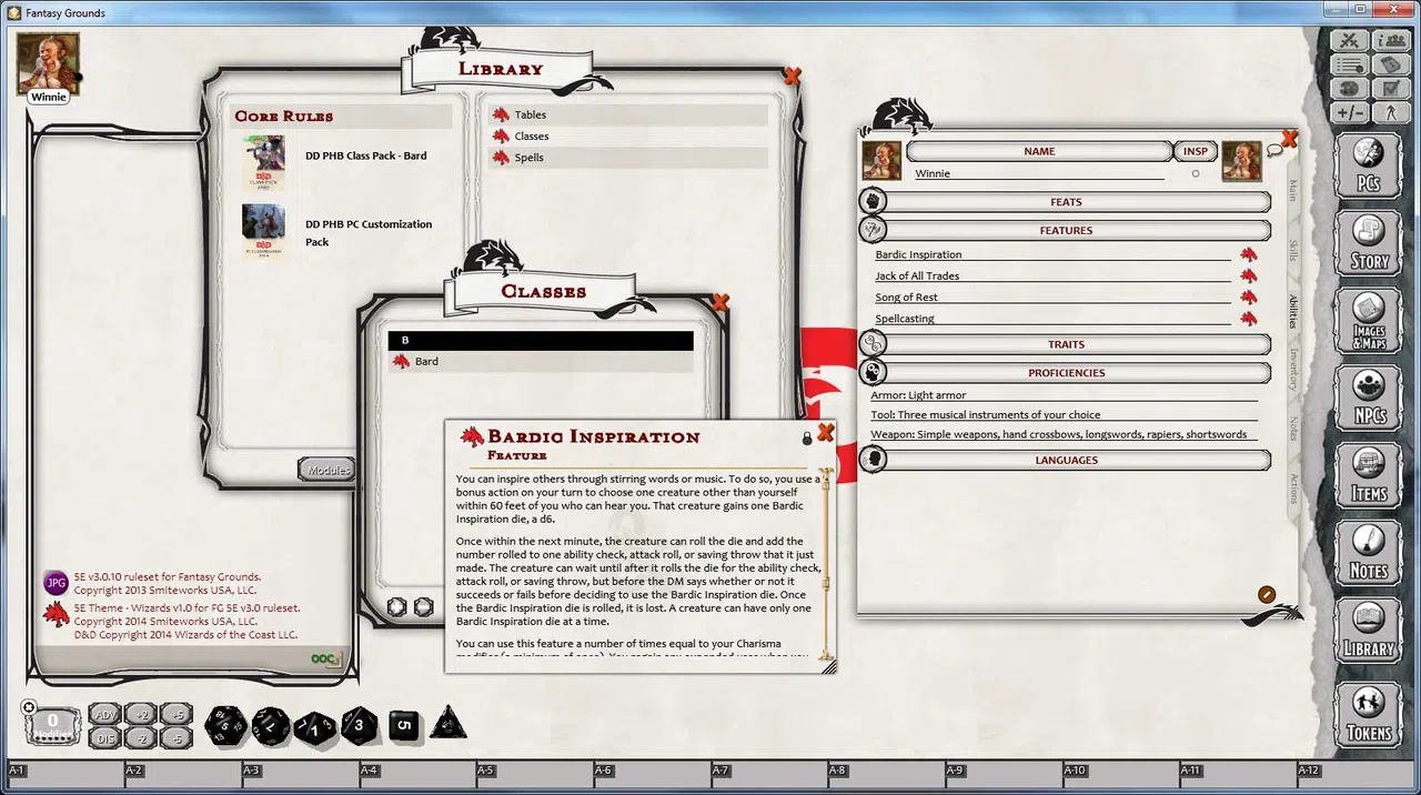 Fantasy Grounds - D&D Bard Class Pack Screenshot 1