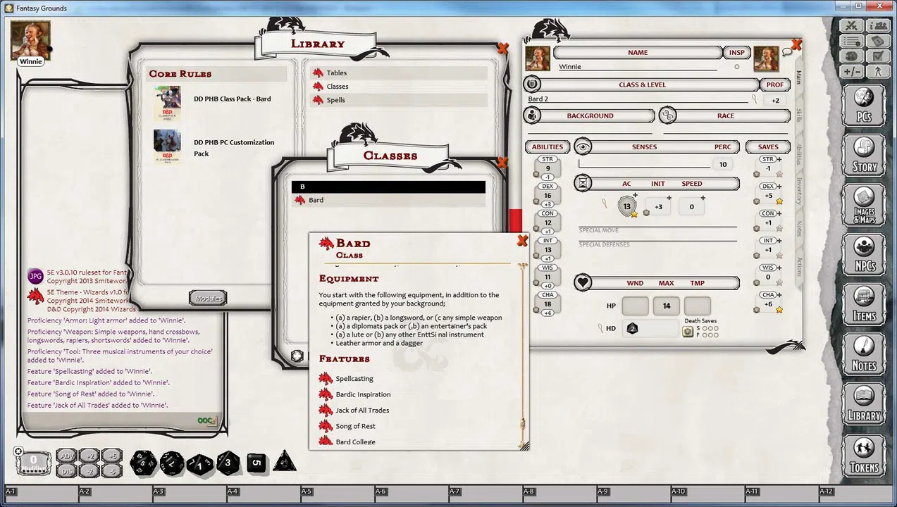 Fantasy Grounds - D&D Bard Class Pack Screenshot 2