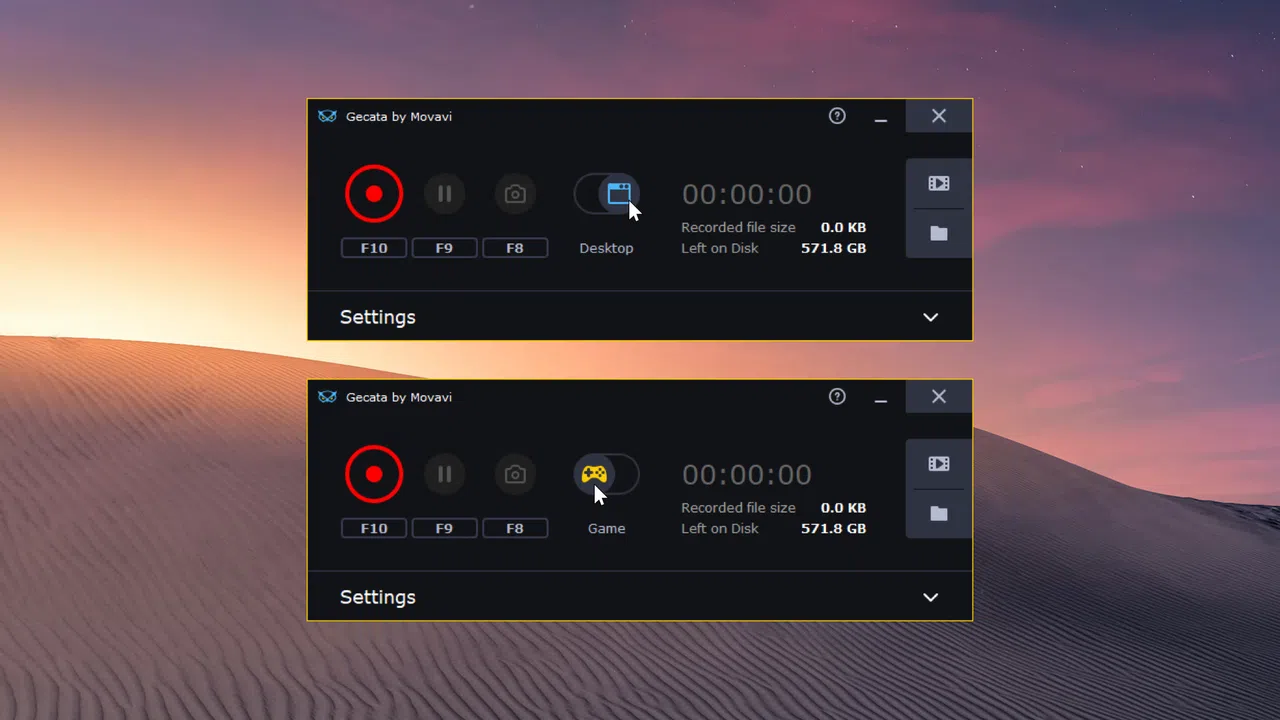 Gecata by Movavi 5 - Game Recording Software Screenshot 0