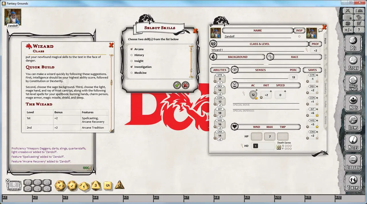 Fantasy Grounds - D&D Wizard Class Pack Screenshot 1