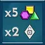 Two padlocks, five gemstones icon