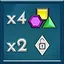 Two padlocks, four gemstones icon