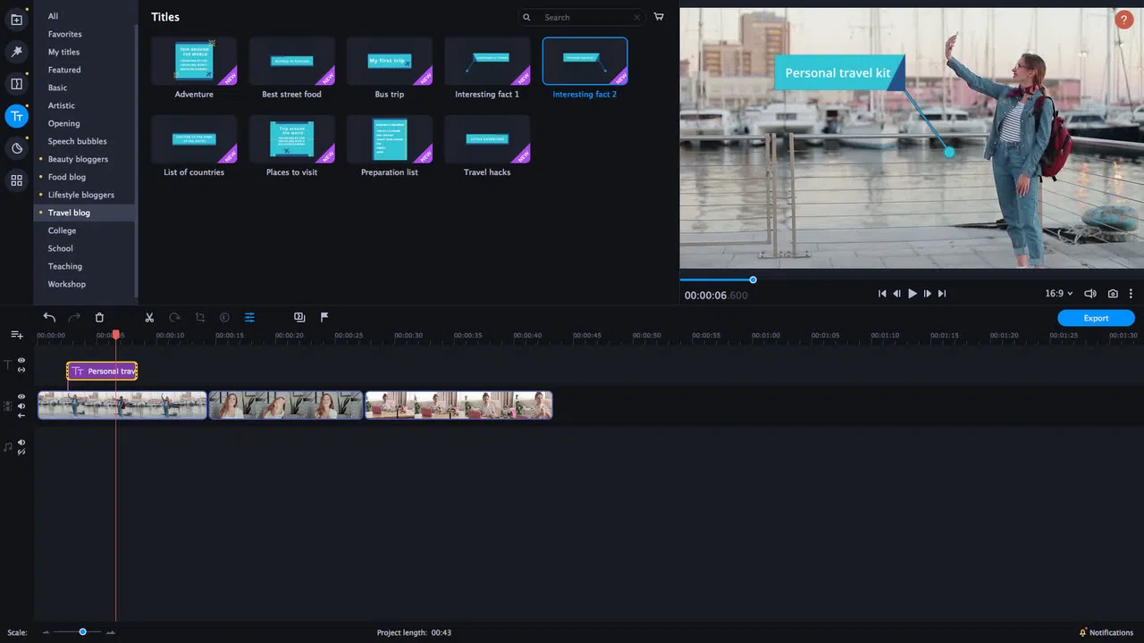 Movavi Video Editor Plus 2021 Effects - Blogger Set Screenshot 0