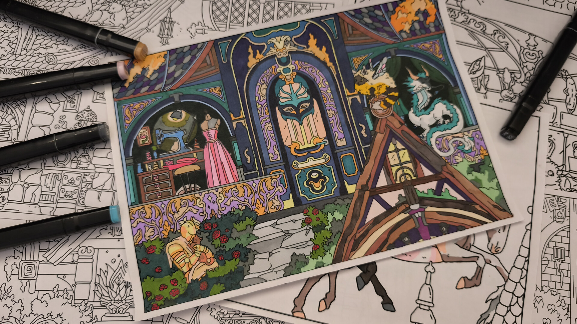 HIDDEN CATS 10: Valentine's Day 😻🐾💖 - Coloring Book Screenshot 1