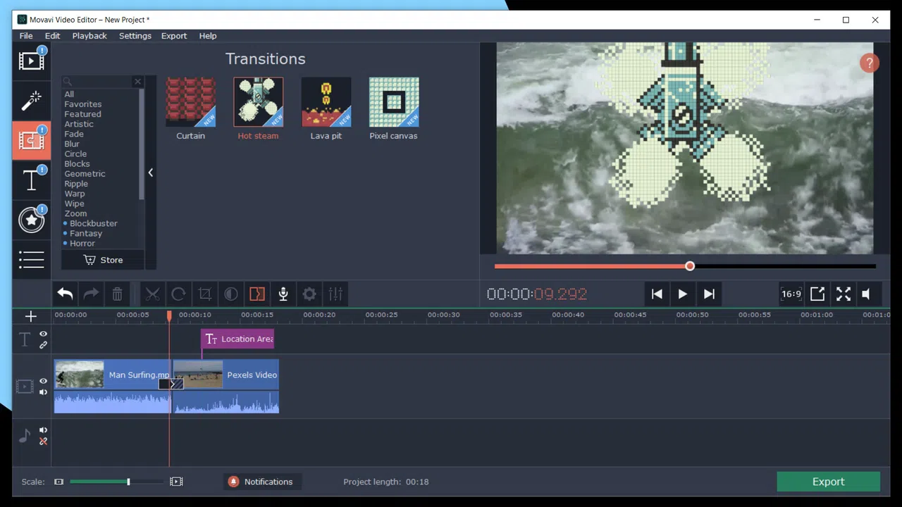 Movavi Video Suite 2022 Effects - Pixel Age Pack Screenshot 1