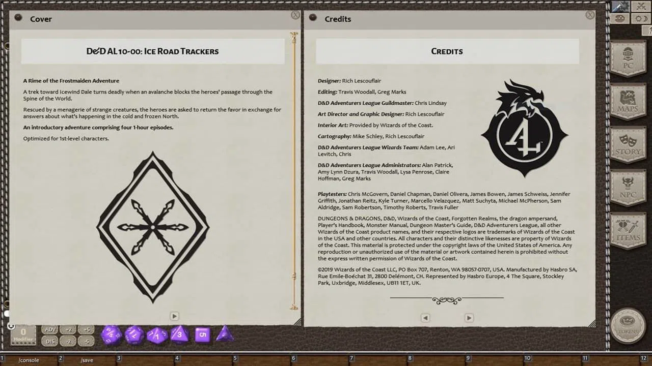 Fantasy Grounds - D&D Adventurers League 10-00 Ice Road Trackers Screenshot 0