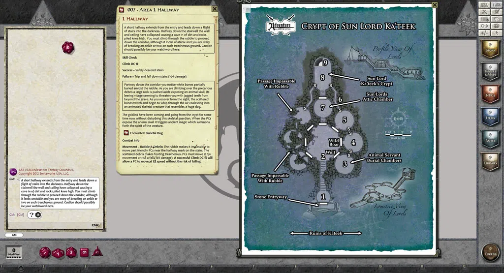 Fantasy Grounds - 3.5E/PFRPG: A01: Crypt of the Sun Lord Screenshot 0