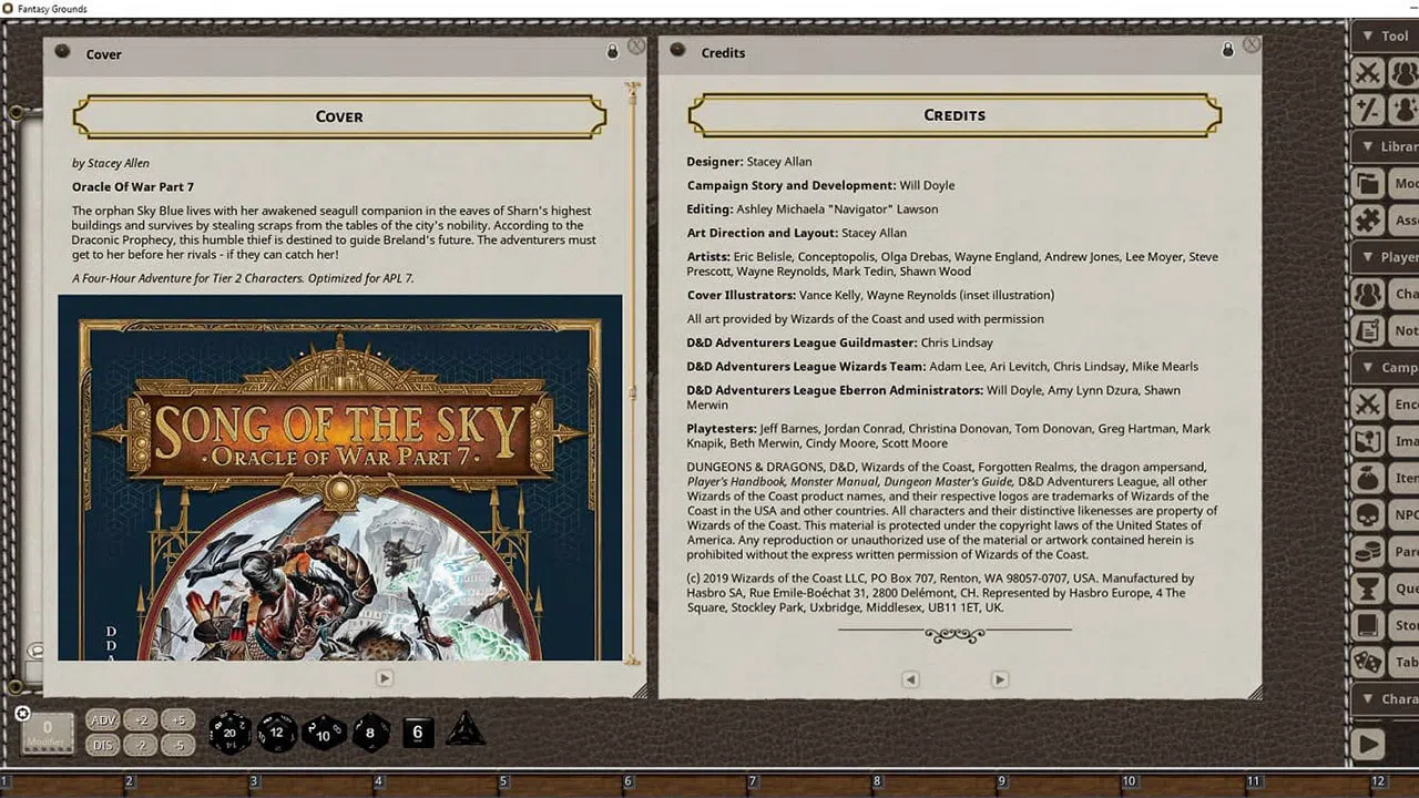 Fantasy Grounds - D&D Adventurers League EB-07 Song of the Sky Screenshot 4