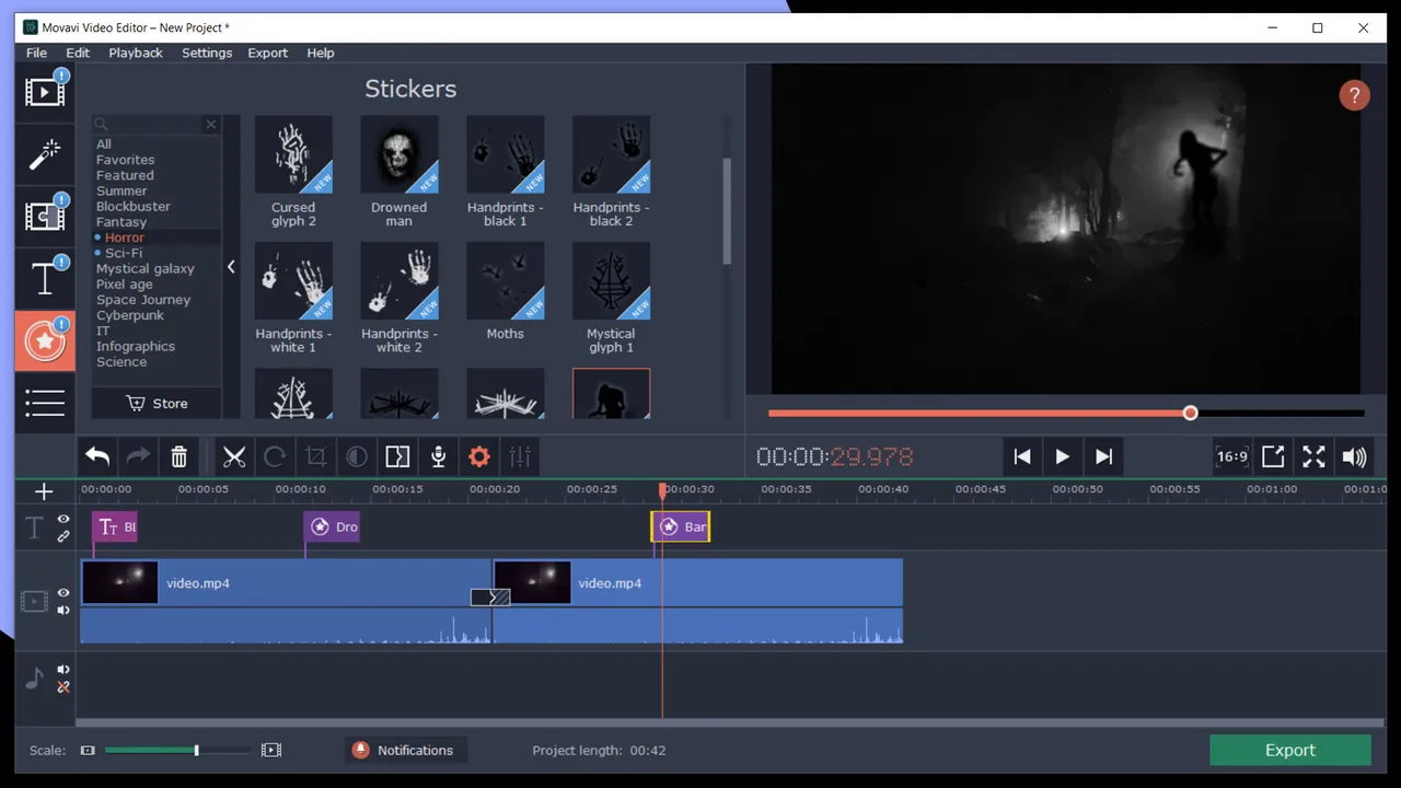 Movavi Video Editor Plus 2020 Effects - Cinematic Set Screenshot 5