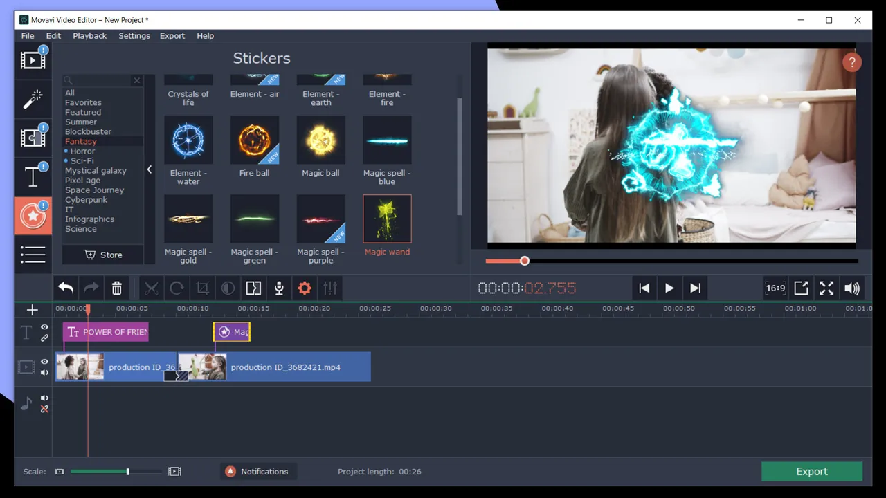 Movavi Video Editor Plus 2020 Effects - Cinematic Set Screenshot 3