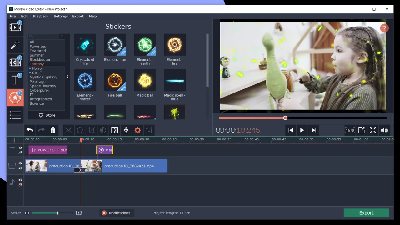 Movavi Video Editor Plus 2020 Effects - Cinematic Set Screenshot 2