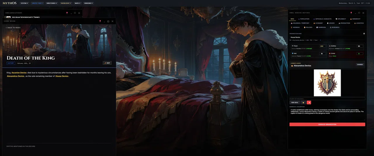 Myth-OS Demo Screenshot 3