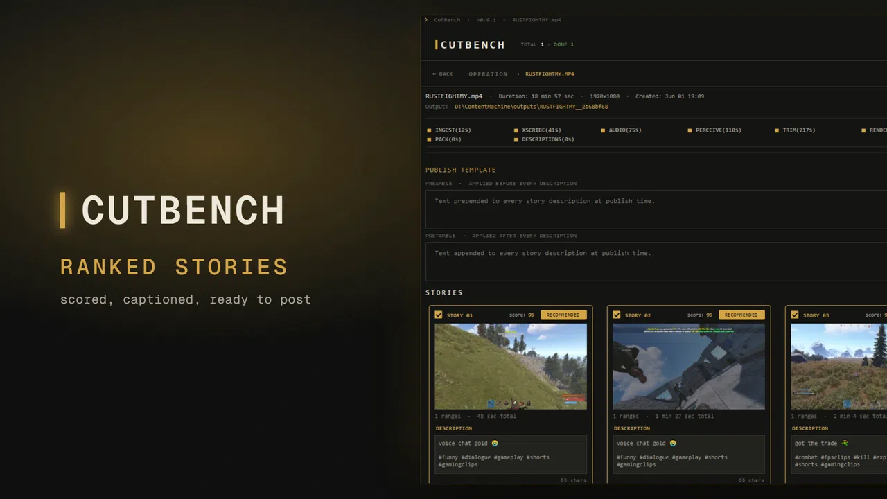CutBench: AI Gameplay Clip Maker Screenshot 0