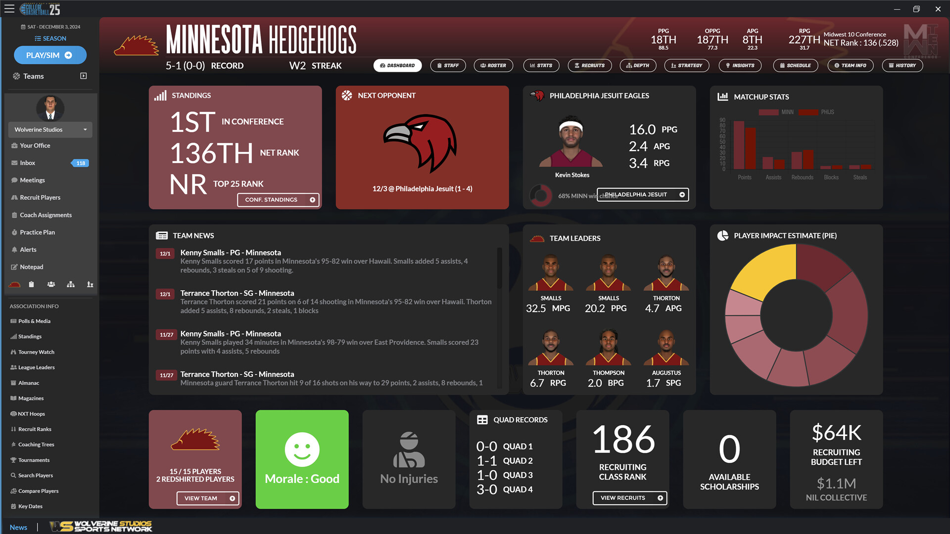 Draft Day Sports: College Basketball 2025 Screenshot 5