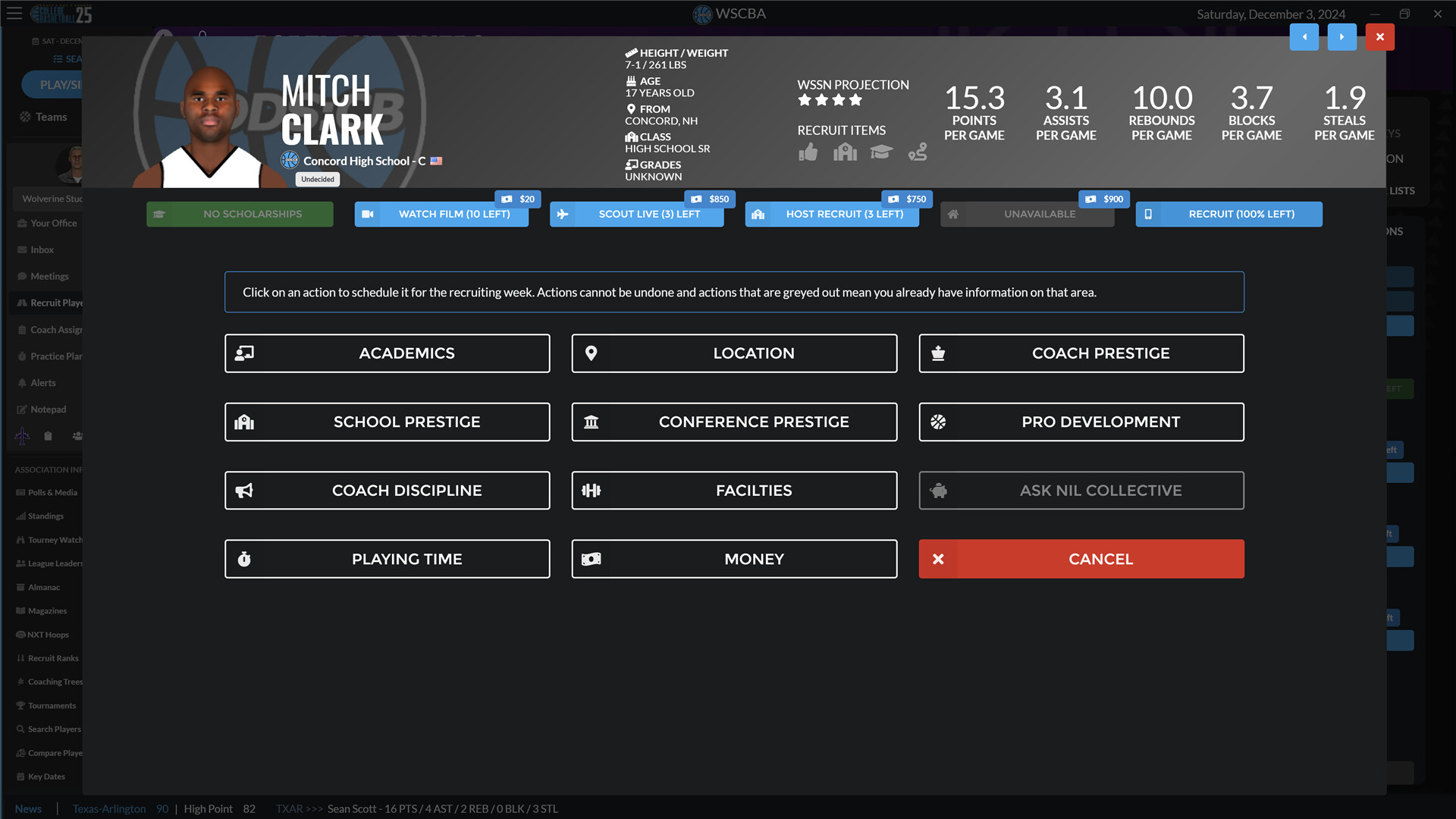 Draft Day Sports: College Basketball 2025 Screenshot 3