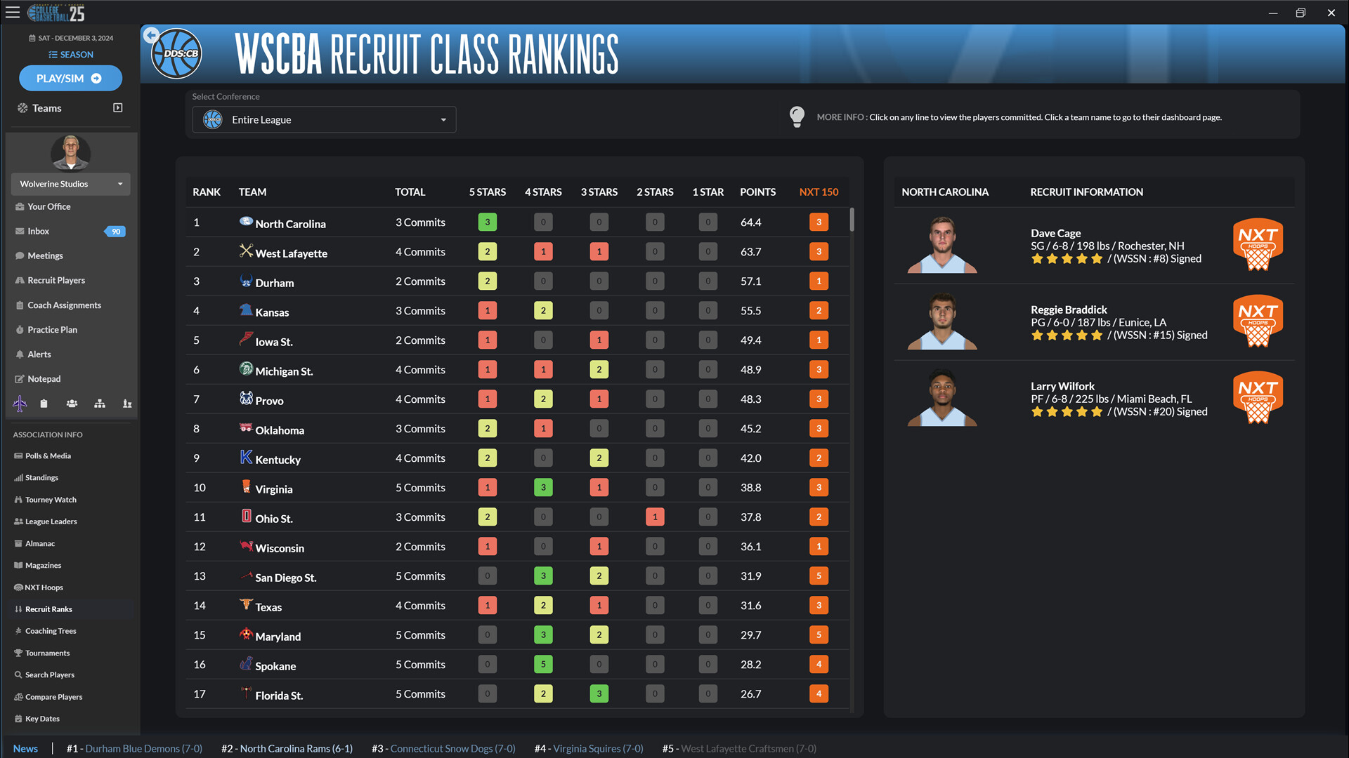 Draft Day Sports: College Basketball 2025 Screenshot 6